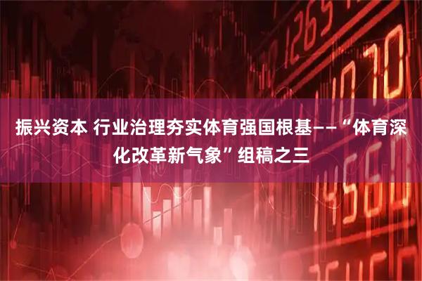 振兴资本 行业治理夯实体育强国根基——“体育深化改革新气象”组稿之三
